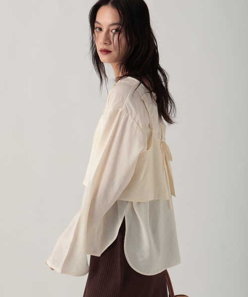 Elura(エルーラ)の「2Pセットブラウス/643322(シャツ/ブラウス・レディース・ホワイト/ブラウン/ライトグリーン・FREE)」の5枚目の写真