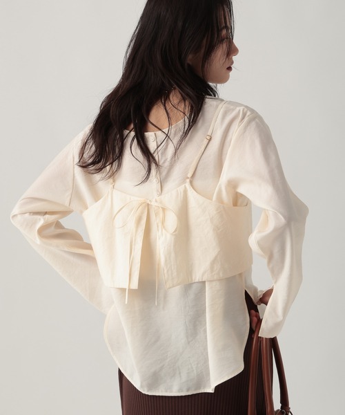 Elura(エルーラ)の「2Pセットブラウス/643322(シャツ/ブラウス・レディース・ホワイト/ブラウン/ライトグリーン・FREE)」の6枚目の写真