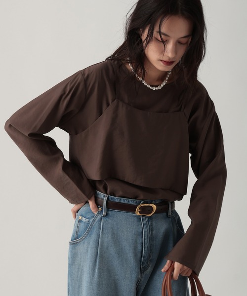 Elura(エルーラ)の「2Pセットブラウス/643322(シャツ/ブラウス・レディース・ホワイト/ブラウン/ライトグリーン・FREE)」の10枚目の写真