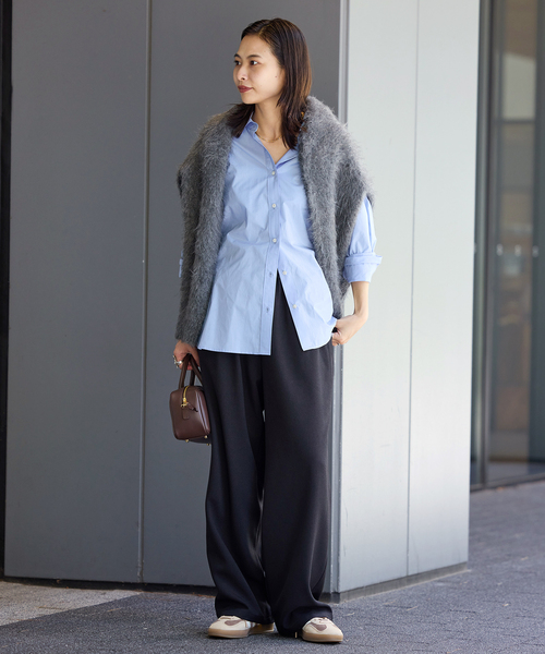 JOURNAL STANDARD（ジャーナルスタンダード）の「《追加》ライクストレッチワイドパンツ（その他パンツ・レディース・ブラック/アイボリー/ブラウン・36/38/40）」の5枚目の写真