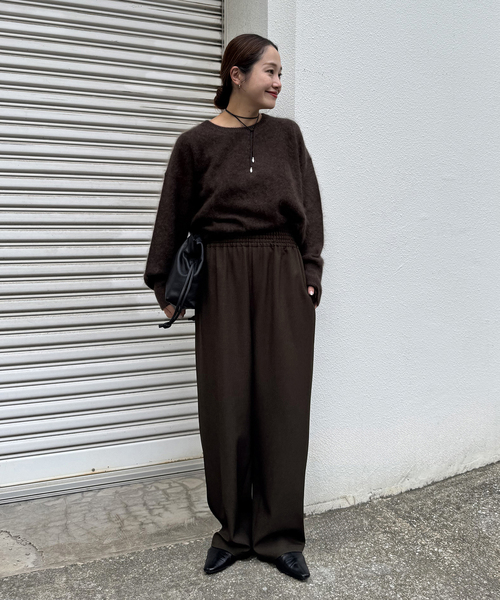 JOURNAL STANDARD（ジャーナルスタンダード）の「《追加》ライクストレッチワイドパンツ（その他パンツ・レディース・ブラック/アイボリー/ブラウン・36/38/40）」の7枚目の写真