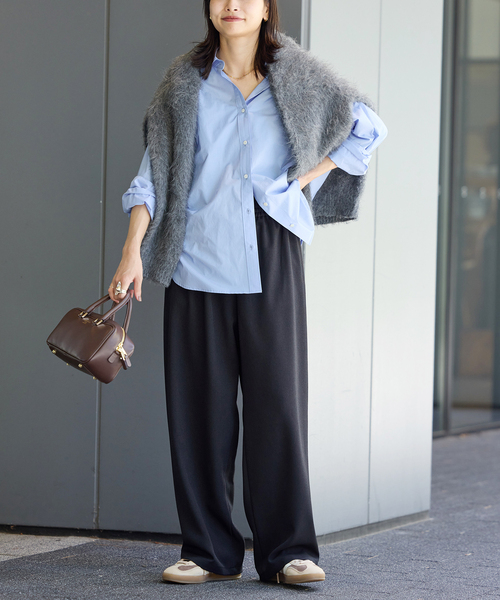 JOURNAL STANDARD（ジャーナルスタンダード）の「《追加》ライクストレッチワイドパンツ（その他パンツ・レディース・ブラック/アイボリー/ブラウン・36/38/40）」の21枚目の写真