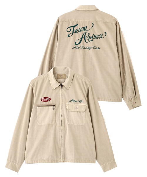 AVIREX(アヴィレックス)の「《A.A.R.C》FADED EMB WORK JACKET / フェイド エンブロイダリー ワークジャケット / AVIREX / アヴィレックス(ブルゾン・メンズ・ライトグレー/レッド/その他3/チャコールグレー・L/2XL/XL/M)」の4枚目の写真