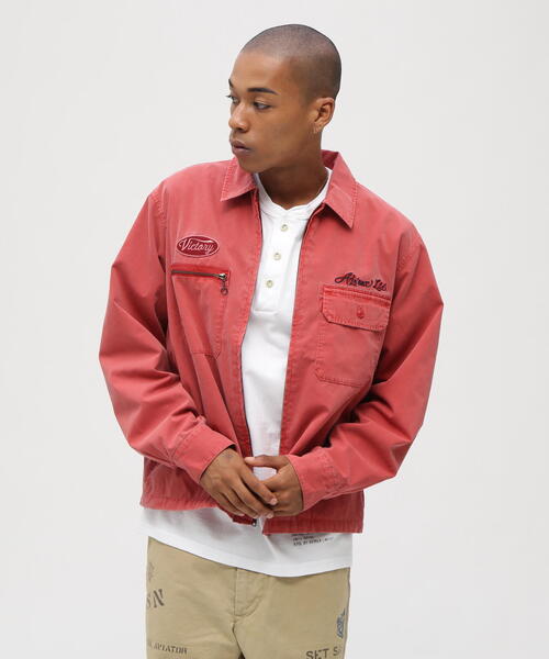 AVIREX(アヴィレックス)の「《A.A.R.C》FADED EMB WORK JACKET / フェイド エンブロイダリー ワークジャケット / AVIREX / アヴィレックス(ブルゾン・メンズ・ライトグレー/レッド/その他3/チャコールグレー・L/2XL/XL/M)」の8枚目の写真