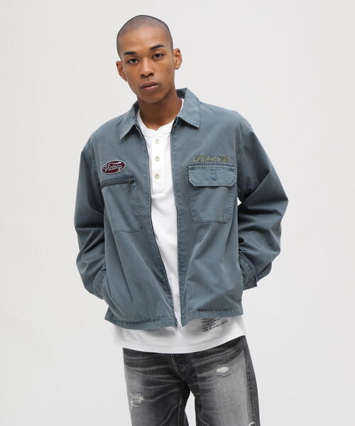 AVIREX(アヴィレックス)の「《A.A.R.C》FADED EMB WORK JACKET / フェイド エンブロイダリー ワークジャケット / AVIREX / アヴィレックス(ブルゾン・メンズ・ライトグレー/レッド/その他3/チャコールグレー・L/2XL/XL/M)」の7枚目の写真