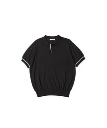 WORTHWHILE MOVEMENT（ワースワイルムーブメント）の「ニットポロハーフシャツ（ブラック）（ニット/セーター）」