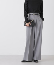 NANO universe | ハイウエストツータックワイドパンツ(スラックス)