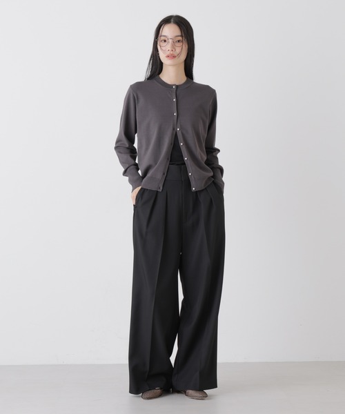 ハイウエストツータックワイドパンツ（スラックス）｜NANO universe