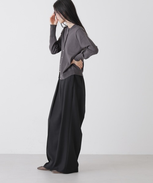 NANO universe（ナノユニバース）の「ハイウエストツータックワイドパンツ（スラックス・レディース・ライトベージュ/ブラック/グレー・FREE）」の21枚目の写真