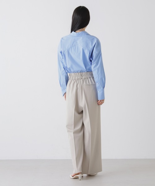 NANO universe（ナノユニバース）の「ハイウエストツータックワイドパンツ（スラックス・レディース・ライトベージュ/ブラック/グレー・FREE）」の18枚目の写真