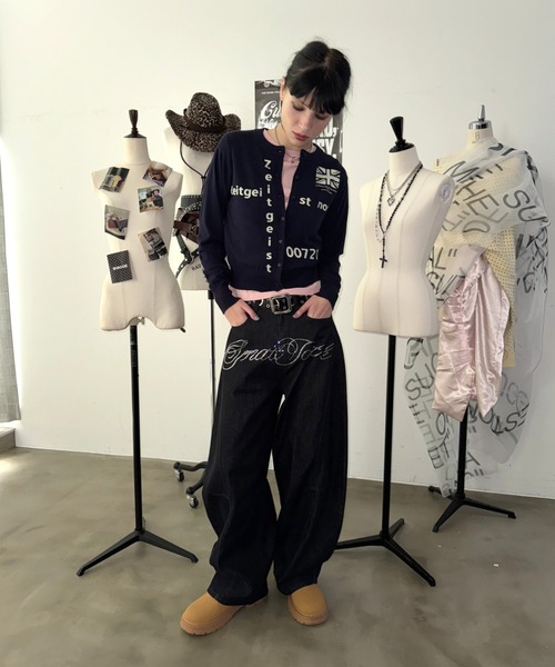 SHAGGIE(シャギー)の「ユニオンジャックプリントクルーネックニットカーディガン(カーディガン/ボレロ・レディース・ネイビー/ピンク/グレー・FREE)」の22枚目の写真