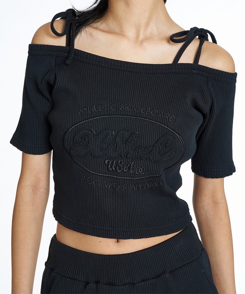 DC（ディーシー）の「DC/ディーシー 半袖 Tシャツ ショート丈 LST262308（Tシャツ/カットソー・レディース・ブラック/ホワイト/スミクロ・M/S）」の11枚目の写真