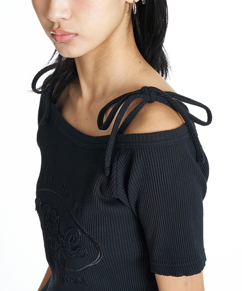 DC（ディーシー）の「DC/ディーシー 半袖 Tシャツ ショート丈 LST262308（Tシャツ/カットソー・レディース・ブラック/ホワイト/スミクロ・M/S）」の12枚目の写真