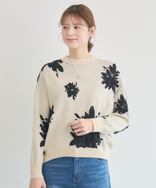 KATHARINE ROSS(キャサリンロス)の「【PILLINI/ピリーニ】フラワージャガードプルオーバー(ニット/セーター・レディース・グレー/アイボリー・FREE)」の18枚目の写真