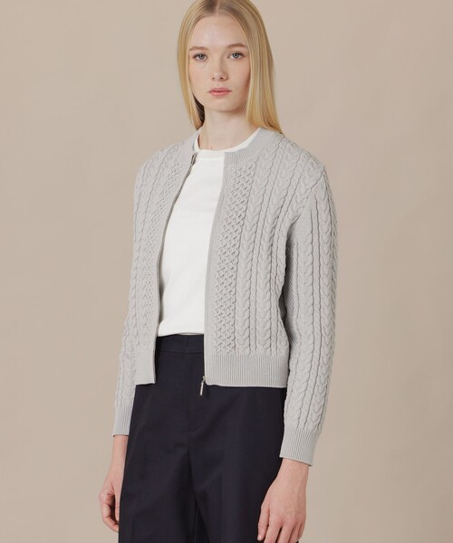 MACKINTOSH LONDON(マッキントッシュ ロンドン)の「ケーブルニットカーディガン(カーディガン/ボレロ・レディース・ライトブルー/グレー系その他/ホワイト系その他・40/38)」の3枚目の写真