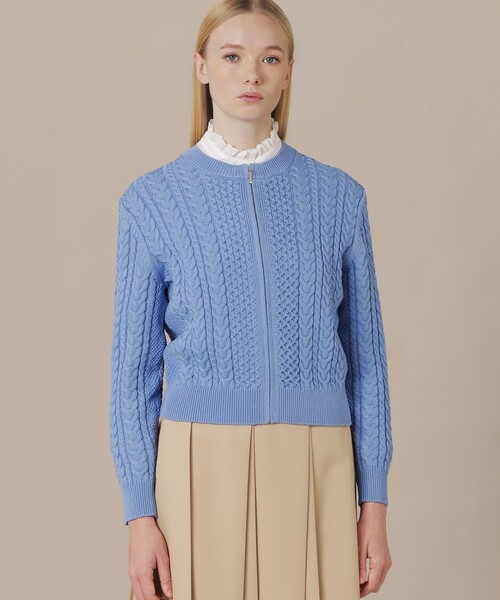 MACKINTOSH LONDON(マッキントッシュ ロンドン)の「ケーブルニットカーディガン(カーディガン/ボレロ・レディース・ライトブルー/グレー系その他/ホワイト系その他・40/38)」の1枚目の写真