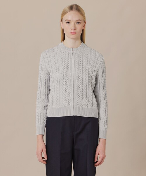 MACKINTOSH LONDON(マッキントッシュ ロンドン)の「ケーブルニットカーディガン(カーディガン/ボレロ・レディース・ライトブルー/グレー系その他/ホワイト系その他・40/38)」の8枚目の写真