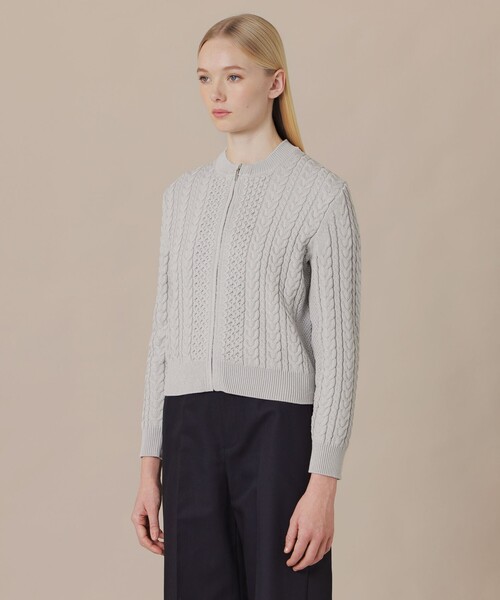 MACKINTOSH LONDON(マッキントッシュ ロンドン)の「ケーブルニットカーディガン(カーディガン/ボレロ・レディース・ライトブルー/グレー系その他/ホワイト系その他・40/38)」の9枚目の写真