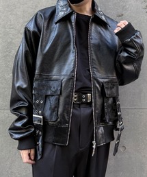 REZEN（リゼン）の「菊刺繍合皮ブルゾン（ブルゾン）」