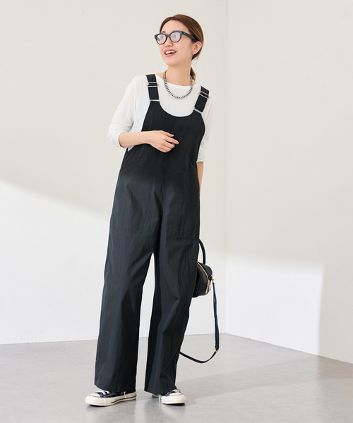 FRAMeWORK（フレームワーク）の「ヴィンテージタイプライターサロペット（サロペット/オーバーオール・レディース・ブラック/ホワイト・36/38）」の5枚目の写真