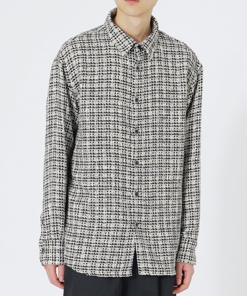 LOVELESS（ラブレス）の「ファニーツイードオーバーシャツ（シャツ/ブラウス・メンズ・ブラック/オフホワイト/グレー系その他2・L/M/S）」の5枚目の写真