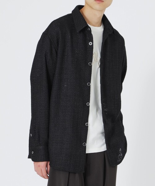 LOVELESS（ラブレス）の「ファニーツイードオーバーシャツ（シャツ/ブラウス・メンズ・ブラック/オフホワイト/グレー系その他2・L/M/S）」の6枚目の写真