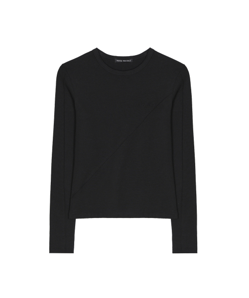 NICK&NICOLE(ニックアンドニコール)の「DIAGONAL LONG SLEEVE TOP_BLACK(Tシャツ/カットソー・レディース・その他・MEDIUM/LARGE)」の4枚目の写真