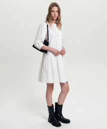 LOOKAST（ルックキャスト）の「マヤピンタックレースコットンミディドレス_ホワイト / MAYA PINTUCK LACE COTTON MIDI DRESS_WHITE（ワンピース）」