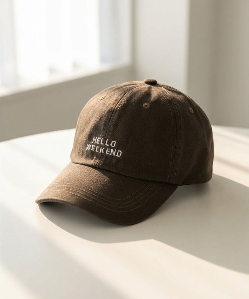 VIBGYOR（ヴィブジョー）の「【IZU】 キャップ 刺繍 ロゴ カーキ レディース メンズ ユニセックス カジュアル 韓国 ローキャップ（キャップ・レディース・ブラウン・FREE）」の8枚目の写真