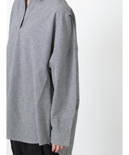 Samansa Mos2（サマンサ モスモス）の「後ろボタンスキッパーチュニック（シャツ/ブラウス・レディース・チャコールグレー/ブルー/ピンク/オフホワイト・F）」の12枚目の写真