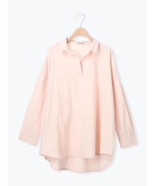 Samansa Mos2（サマンサ モスモス）の「後ろボタンスキッパーチュニック（シャツ/ブラウス・レディース・チャコールグレー/ブルー/ピンク/オフホワイト・F）」の15枚目の写真