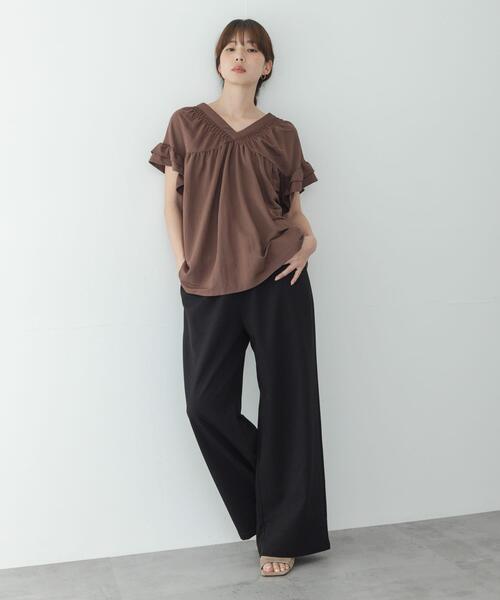 URBAN RESEARCH Sonny Label(アーバンリサーチサニーレーベル)の「『WEB限定』『毛玉防止/イージーケア』ノンストレスワイドイージーパンツ(その他パンツ・レディース・ブラック/グレー・36/38)」の21枚目の写真