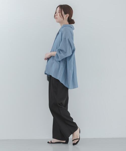 URBAN RESEARCH Sonny Label（アーバンリサーチサニーレーベル）の「『WEB限定』『毛玉防止/イージーケア』ノンストレスワイドイージーパンツ（その他パンツ・レディース・ブラック/グレー・36/38）」の17枚目の写真