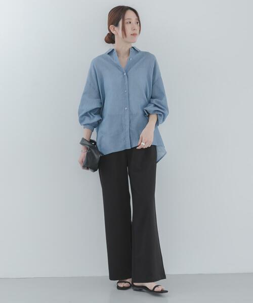 URBAN RESEARCH Sonny Label（アーバンリサーチサニーレーベル）の「『WEB限定』『毛玉防止/イージーケア』ノンストレスワイドイージーパンツ（その他パンツ・レディース・ブラック/グレー・36/38）」の18枚目の写真