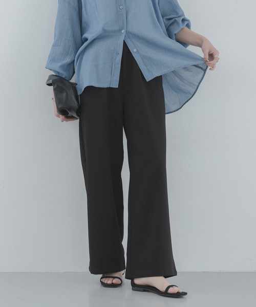 URBAN RESEARCH Sonny Label(アーバンリサーチサニーレーベル)の「『WEB限定』ノンストレスワイドイージーパンツ(その他パンツ・レディース・ブラック/グレー・36/38)」の2枚目の写真