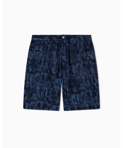 ARMANI EXCHANGE（アルマーニエクスチェンジ）の「【A|X アルマーニ エクスチェンジ】アーカイブプリント バギーショーツ_J91 BAGGY SHORT（デニムパンツ・メンズ・インディゴブルー・32inch/31inch/29inch/30inch/34inch/33inch）」の5枚目の写真