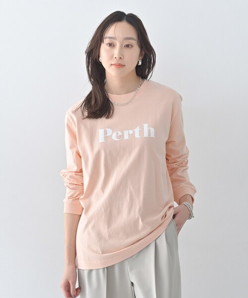 Healthy denim(ヘルシーデニム)の「【Healthy DENIM】PerthロングTシャツ(Tシャツ/カットソー・レディース・ホワイト/ベビーピンク/ブラック・02)」の3枚目の写真