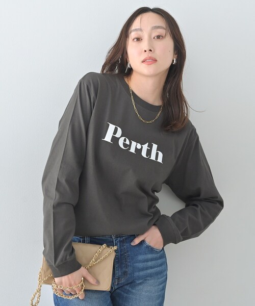 Healthy denim(ヘルシーデニム)の「【Healthy DENIM】PerthロングTシャツ(Tシャツ/カットソー・レディース・ホワイト/ベビーピンク/ブラック・02)」の2枚目の写真