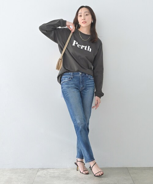 Healthy denim(ヘルシーデニム)の「【Healthy DENIM】PerthロングTシャツ(Tシャツ/カットソー・レディース・ホワイト/ベビーピンク/ブラック・02)」の11枚目の写真