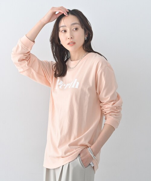 Healthy denim(ヘルシーデニム)の「【Healthy DENIM】PerthロングTシャツ(Tシャツ/カットソー・レディース・ホワイト/ベビーピンク/ブラック・02)」の13枚目の写真