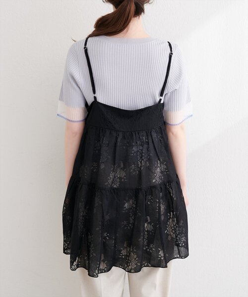 natural couture（ナチュラルクチュール）の「フラワーレースキャミチュニック（シャツ/ブラウス・レディース・ブラック/オフホワイト・FREE）」の18枚目の写真