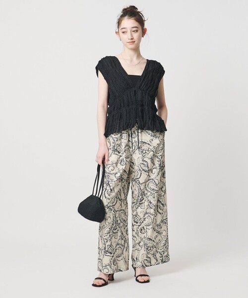 SACRA（サクラ）の「＜SACRA＞ペイズリー イージーパンツ（その他パンツ・レディース・オフホワイト・36）」の3枚目の写真