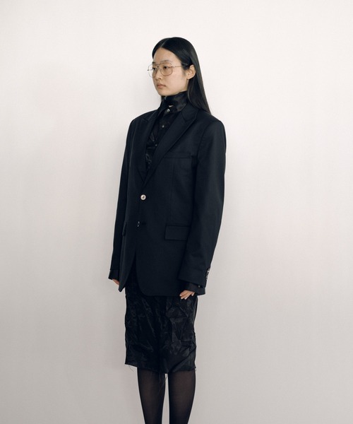 KEISUKEYOSHIDA(ケイスケヨシダ)の「Peaked Lapel Jacket (sleeveless lining)(テーラードジャケット・レディース・ブラック・M/S)」の3枚目の写真