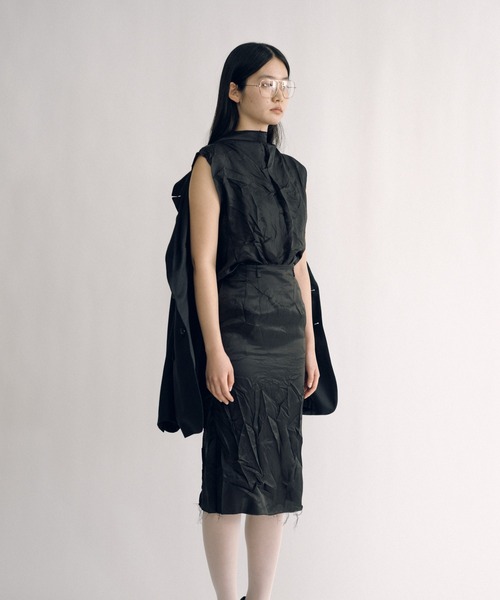 KEISUKEYOSHIDA(ケイスケヨシダ)の「Peaked Lapel Jacket (sleeveless lining)(テーラードジャケット・レディース・ブラック・M/S)」の7枚目の写真