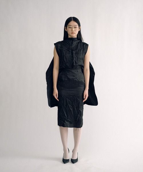 KEISUKEYOSHIDA(ケイスケヨシダ)の「Peaked Lapel Jacket (sleeveless lining)(テーラードジャケット・レディース・ブラック・M/S)」の12枚目の写真