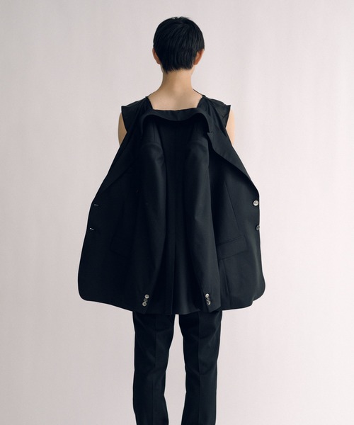 KEISUKEYOSHIDA(ケイスケヨシダ)の「Peaked Lapel Jacket (sleeveless lining)(テーラードジャケット・レディース・ブラック・M/S)」の22枚目の写真