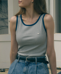 Stripe soft coloring Sleeveless_Navy