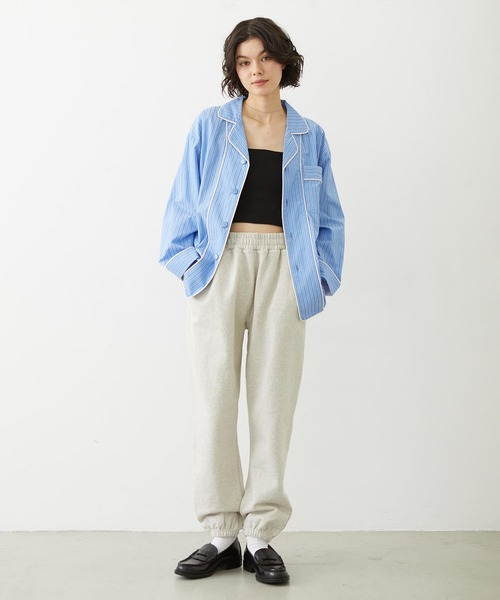 MILKFED.（ミルクフェド）の「STRIPED PAJAMA SHIRT（シャツ/ブラウス・レディース・オフホワイト/ライトピンク/ライトブルー・ONE SIZE）」の6枚目の写真