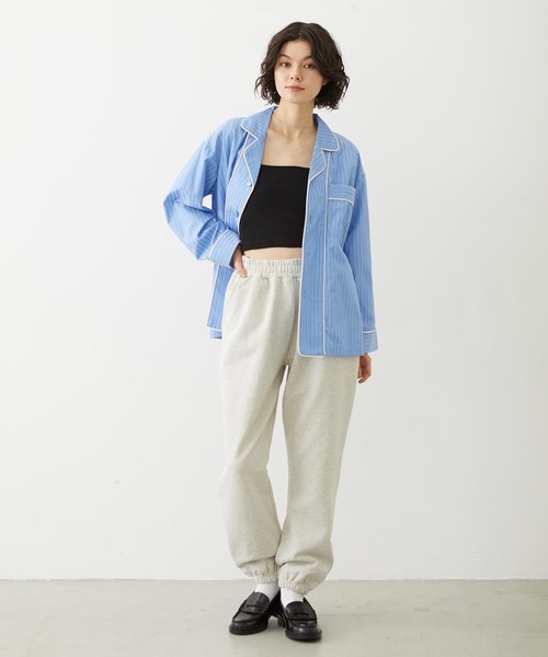 MILKFED.（ミルクフェド）の「STRIPED PAJAMA SHIRT（シャツ/ブラウス・レディース・オフホワイト/ライトピンク/ライトブルー・ONE SIZE）」の7枚目の写真