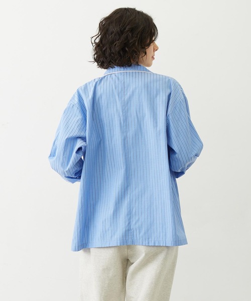 MILKFED.（ミルクフェド）の「STRIPED PAJAMA SHIRT（シャツ/ブラウス・レディース・オフホワイト/ライトピンク/ライトブルー・ONE SIZE）」の5枚目の写真